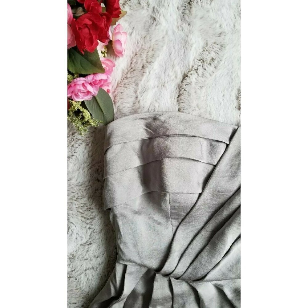 Bcbg Generation Silver Metallic Gray Strapless Mi… - image 5